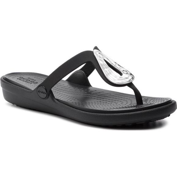 CROCS Shoes - Crocs Footwear Women Sanrah Liquid Metallic Flip Flop